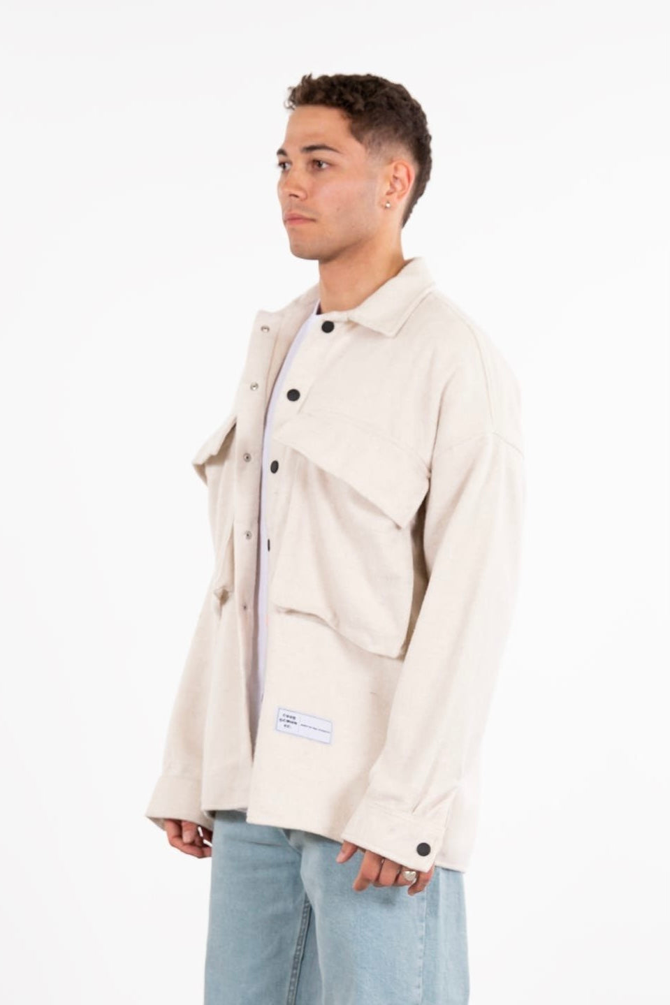 Hemdjacke Oversize Kleidung Hemd Freizeit-Jacke Unisex Überhemd Overshirt