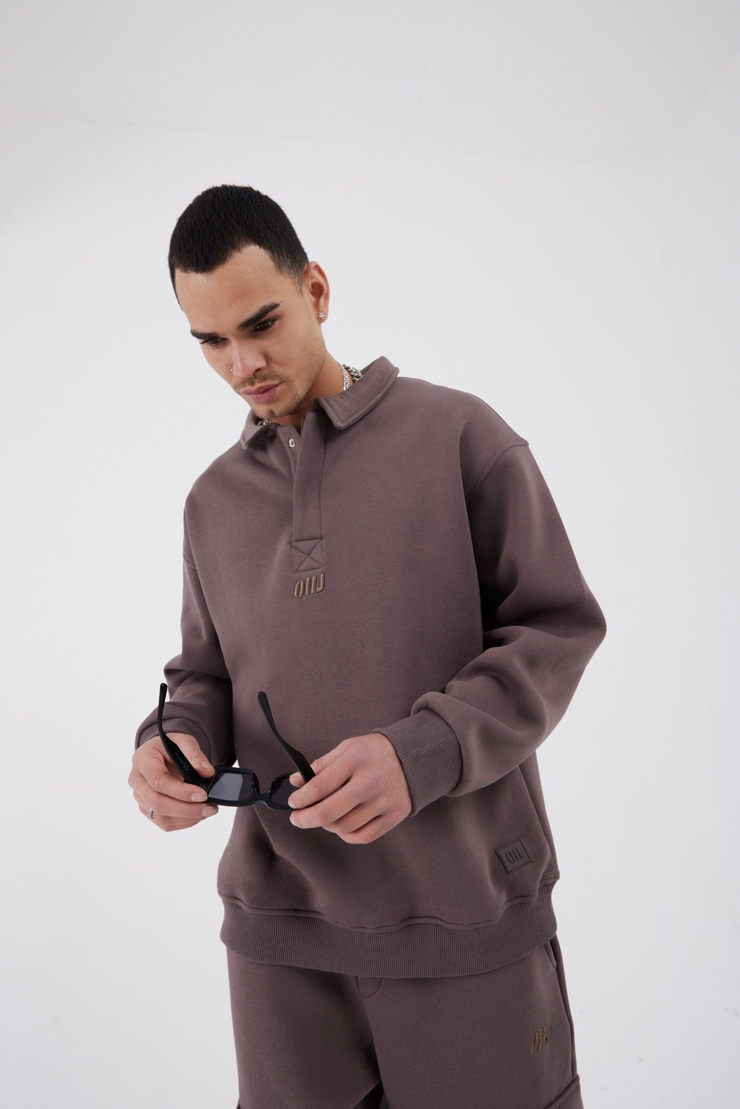 Jogginganzug Set Baumwolle Jogger Hoodie Pullover Oversize Fit