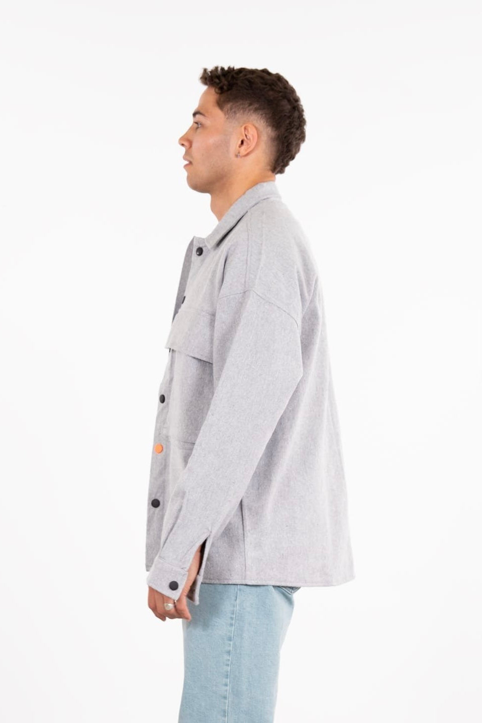 Hemdjacke Oversize Kleidung Hemd Freizeit-Jacke Unisex Überhemd Overshirt