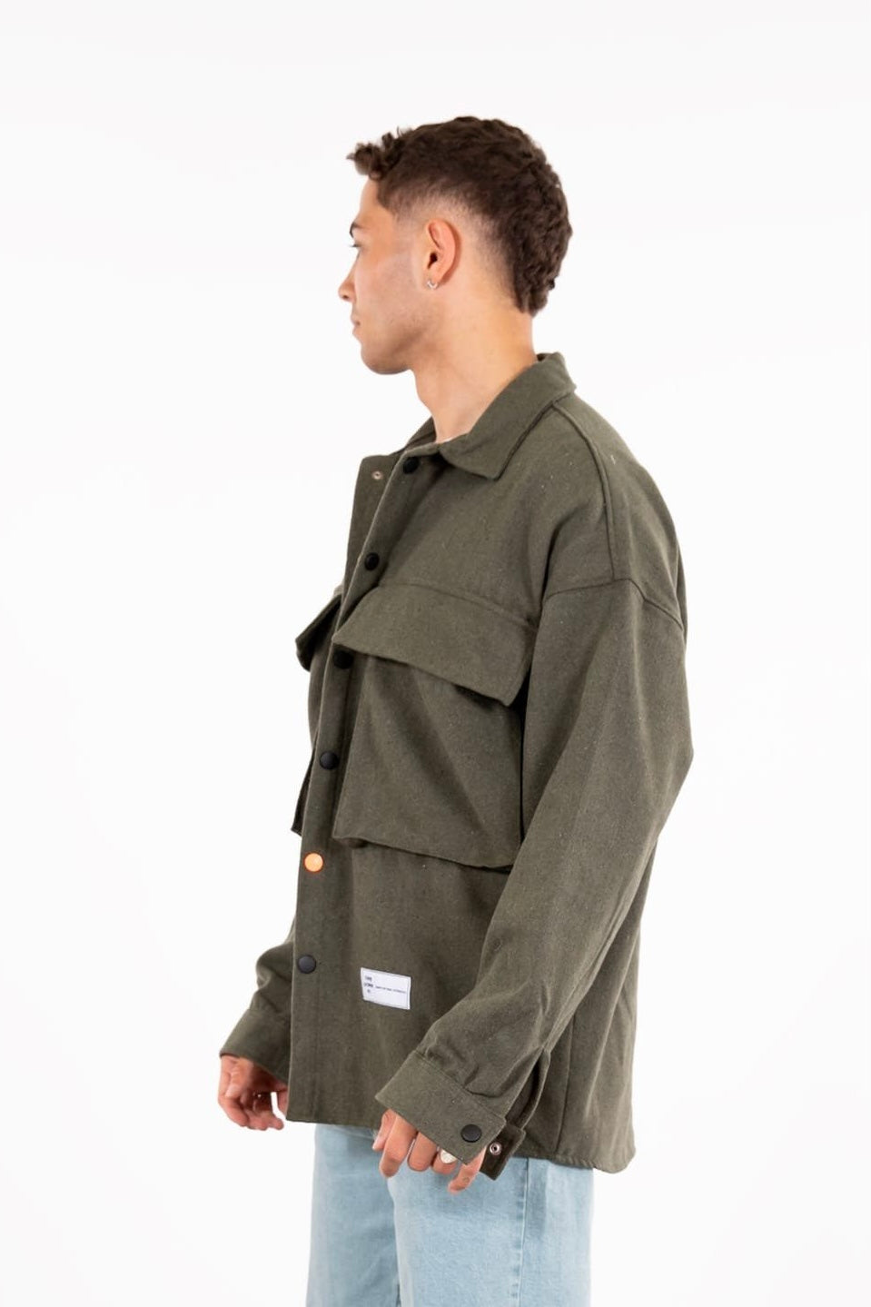 Hemdjacke Oversize Kleidung Hemd Freizeit-Jacke Unisex Überhemd Overshirt