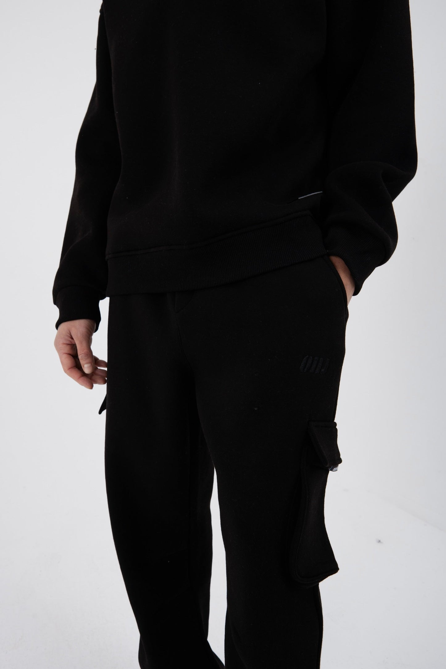 Jogginganzug Set Baumwolle Jogger Hoodie Pullover Oversize Fit