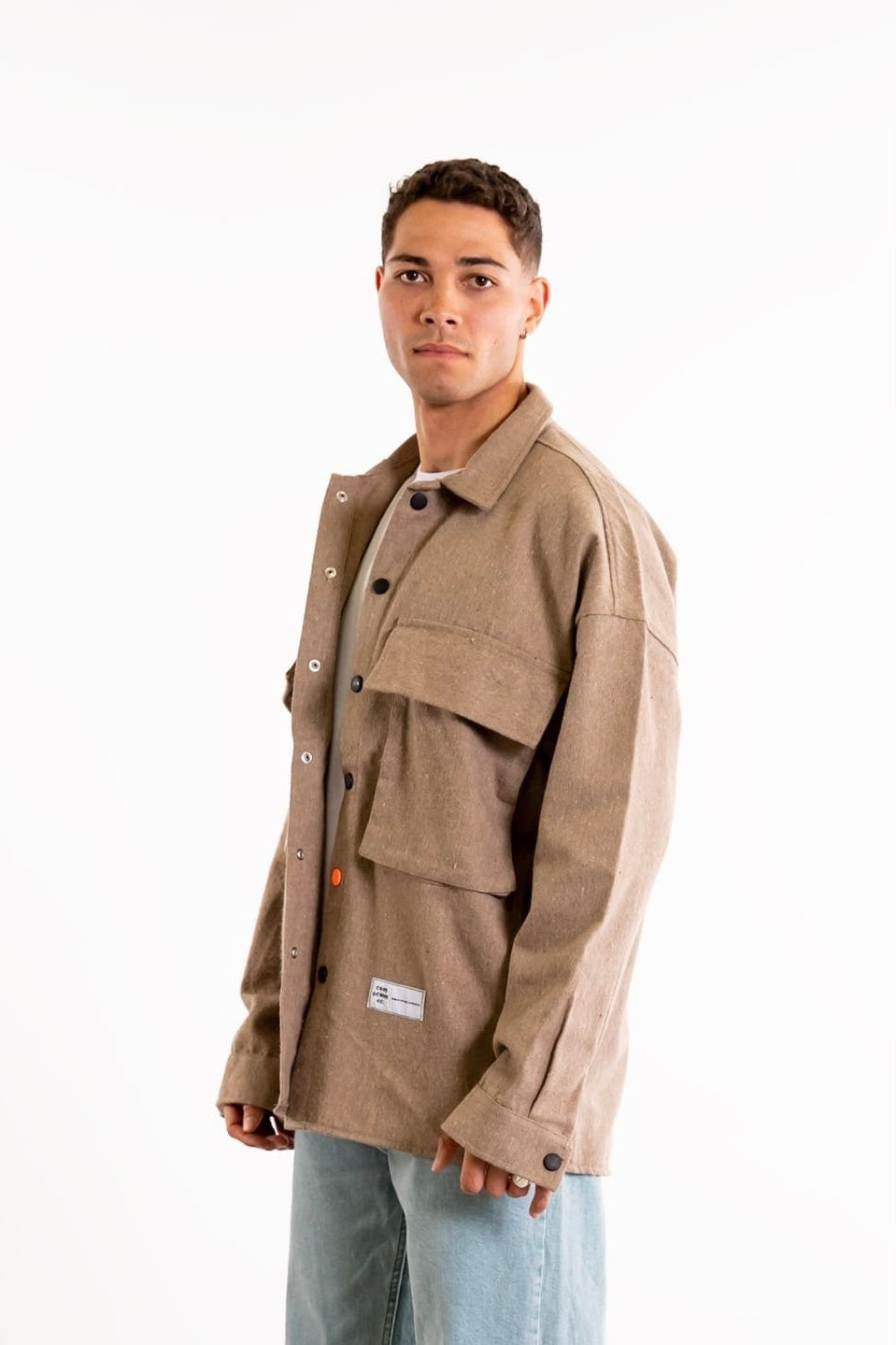 Hemdjacke Oversize Kleidung Hemd Freizeit-Jacke Unisex Überhemd Overshirt