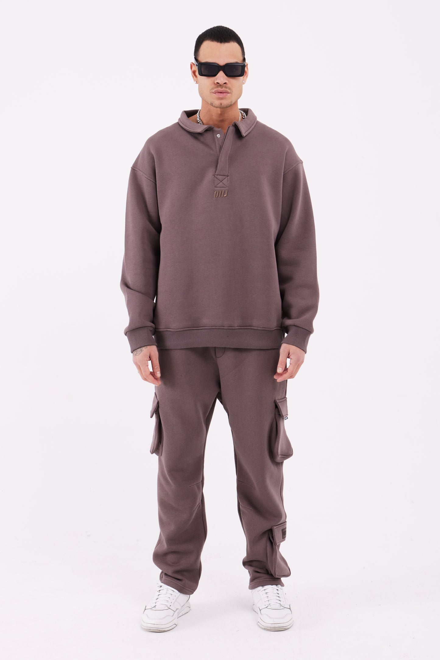 Jogginganzug Set Baumwolle Jogger Hoodie Pullover Oversize Fit