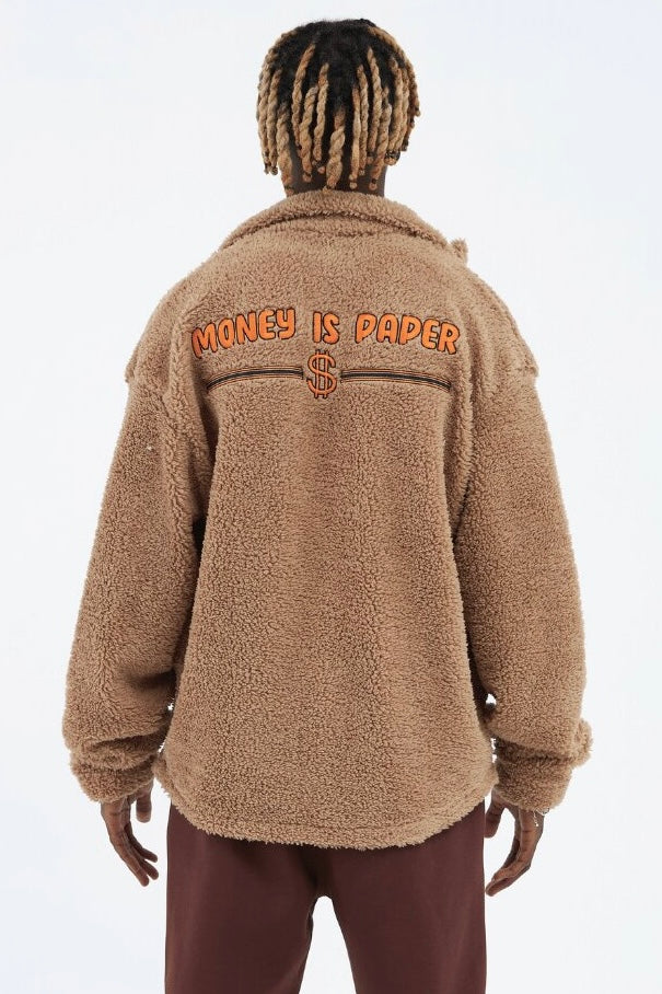 Teddy Jacket Money Is Paper Jacke Oversize Zipper