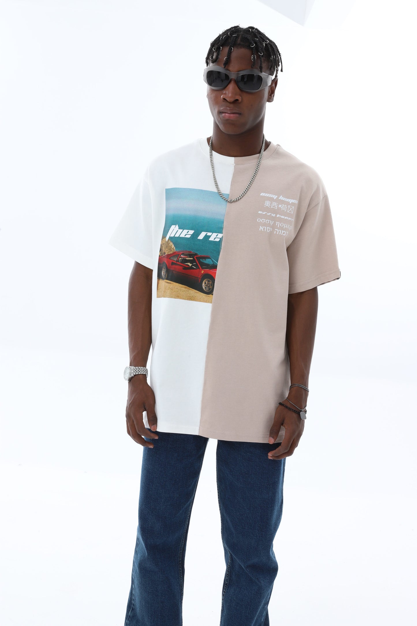 Herren T-Shirt Oversize Fit Cotton mit 320gsm Baumwolle Car Auto Shirt