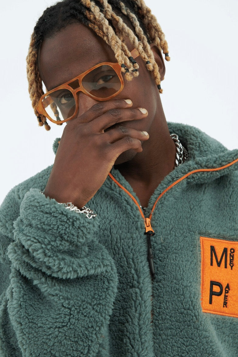Teddy Jacket Money Is Paper Jacke Oversize Zipper