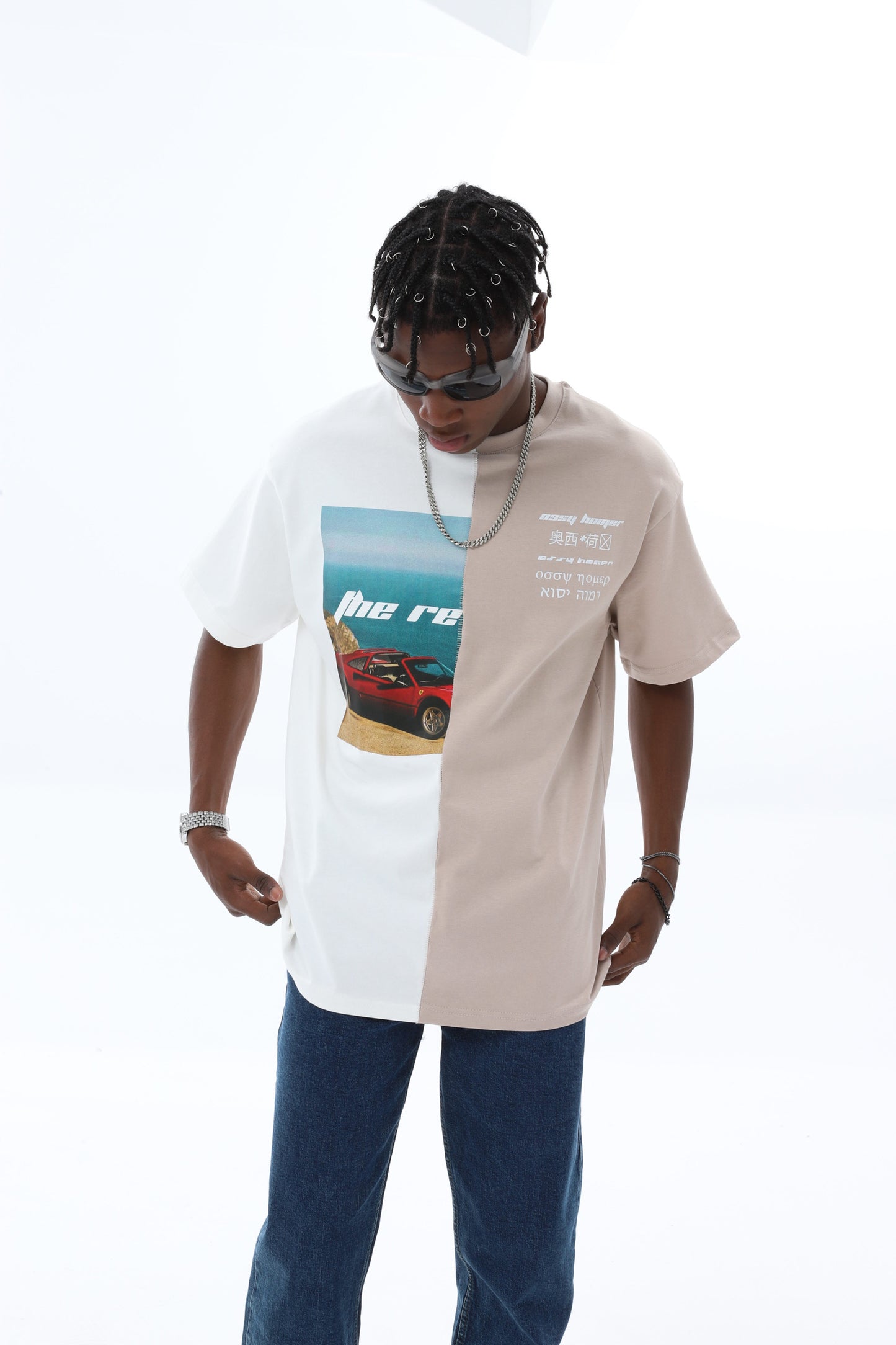 Herren T-Shirt Oversize Fit Cotton mit 320gsm Baumwolle Car Auto Shirt