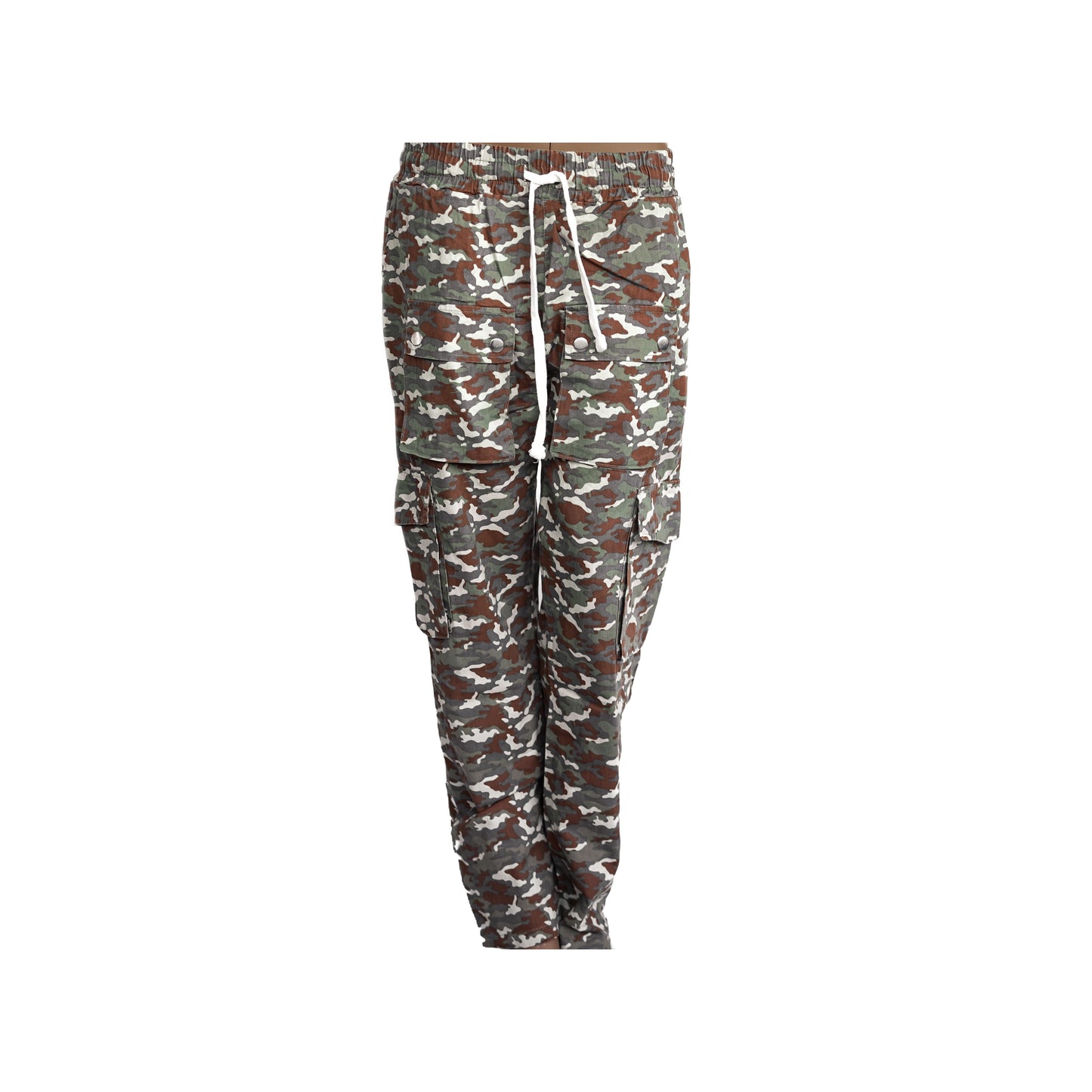 Camouflage Hose mit seitlichen Taschen und Knöpfen Unisex Jogger