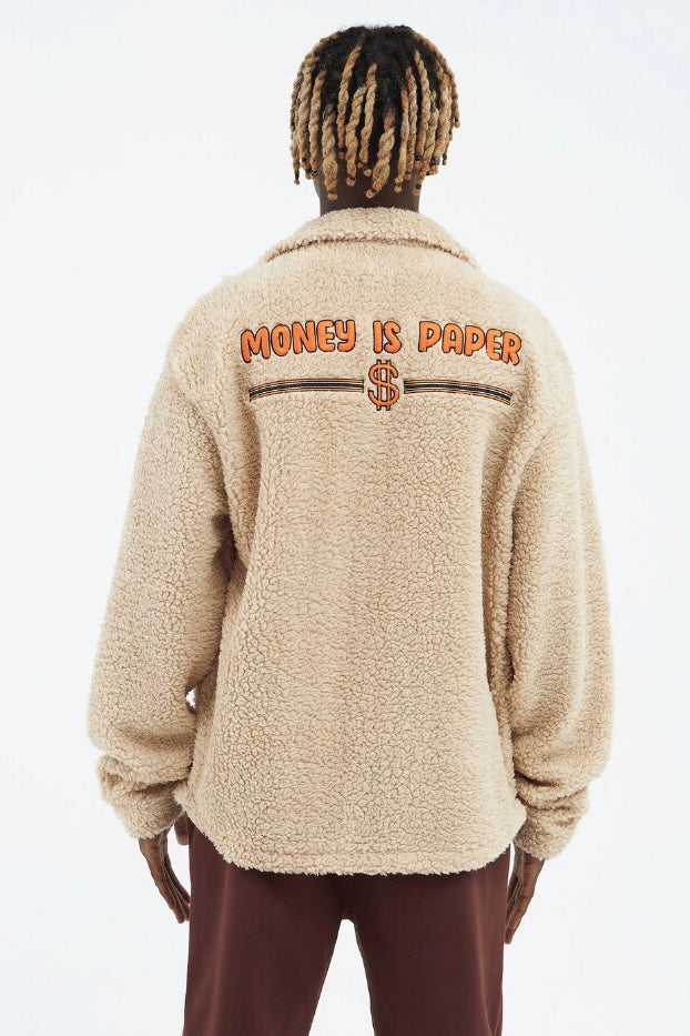 Teddy Jacket Money Is Paper Jacke Oversize Zipper