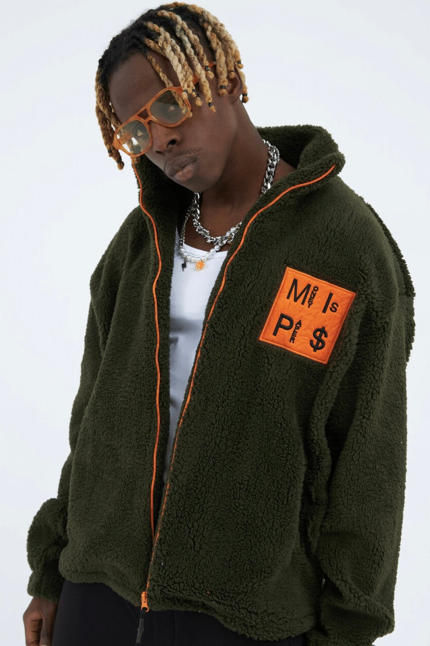Teddy Jacket Money Is Paper Jacke Oversize Zipper