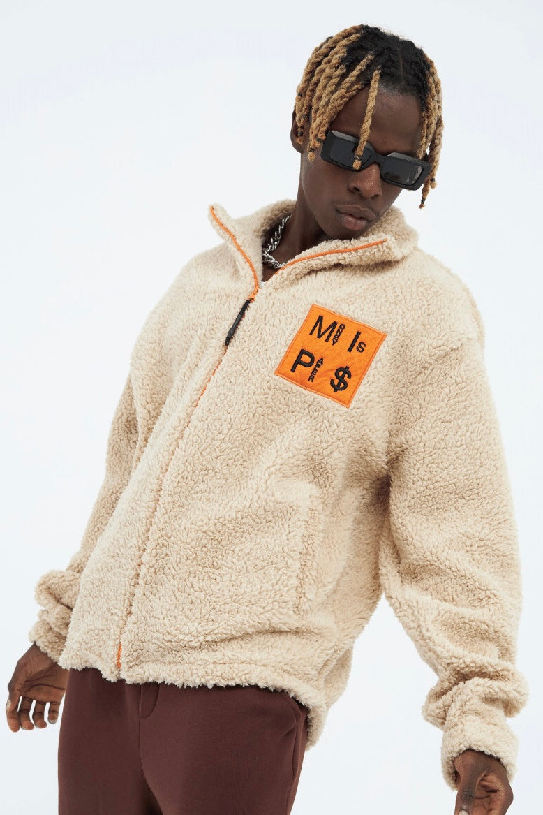Teddy Jacket Money Is Paper Jacke Oversize Zipper